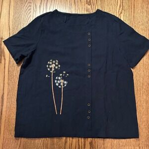 Women's Top Short Sleeves size L Black/Navy